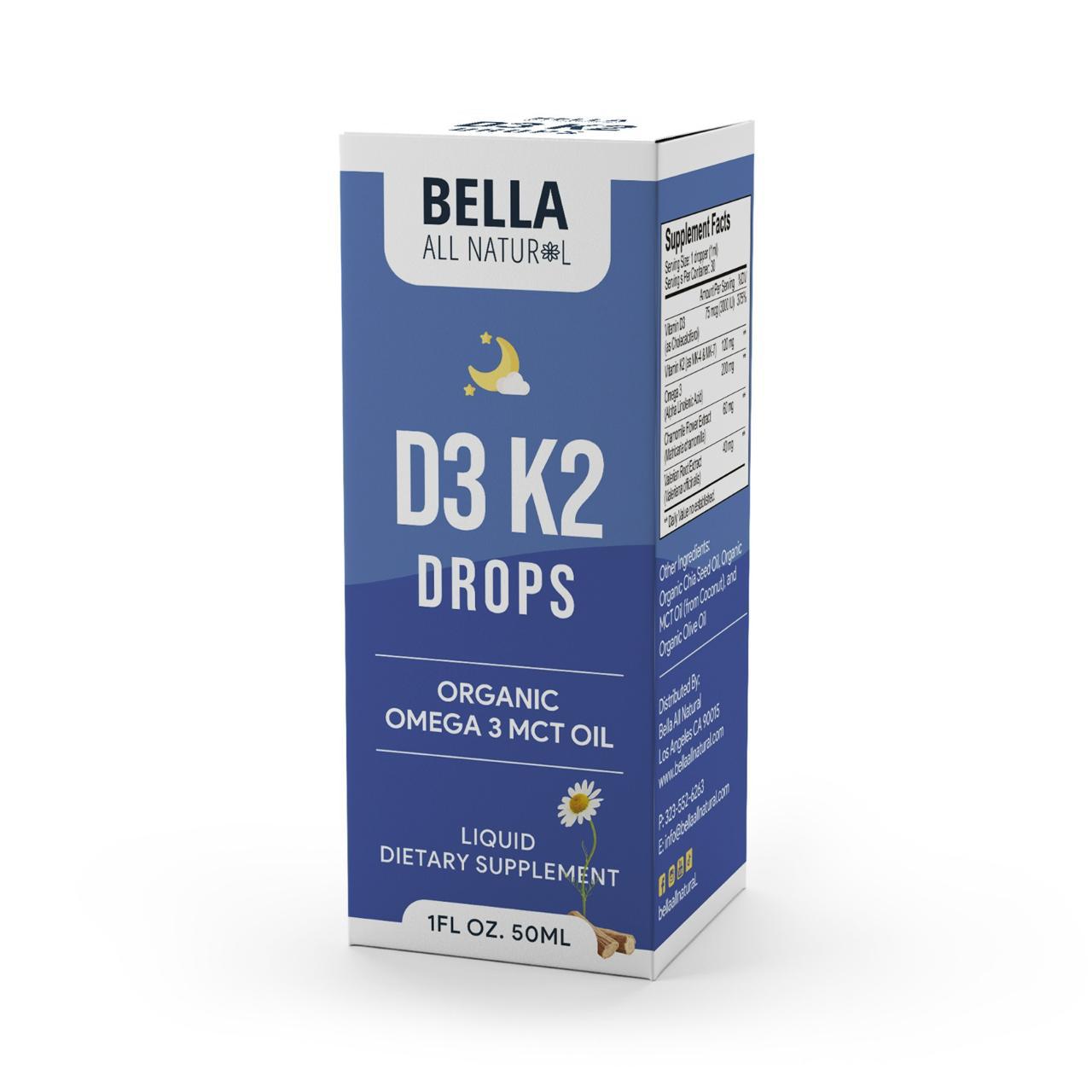 D3 K2 Drops Organic Omega 3 MCT Oil with Chamomile Extract